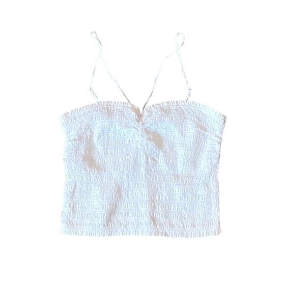 Madewell Lexi Poplin Smocked Halter Crop Top Women’s size medium - Picture 4 of 9